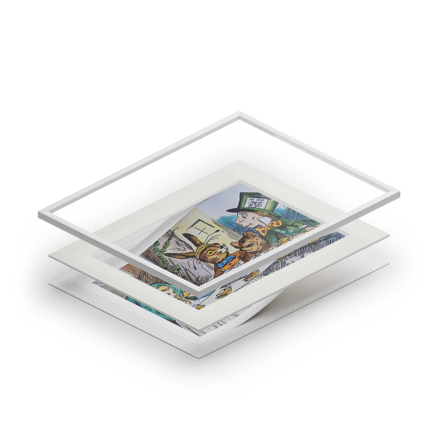Alice in Wonderland Tea Party Fine Art Print | Passepartout Frame