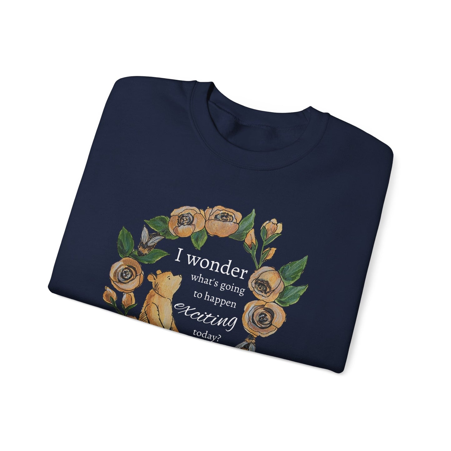 Winnie the Pooh Floral Wreath Sweatshirt, Winnie Quote