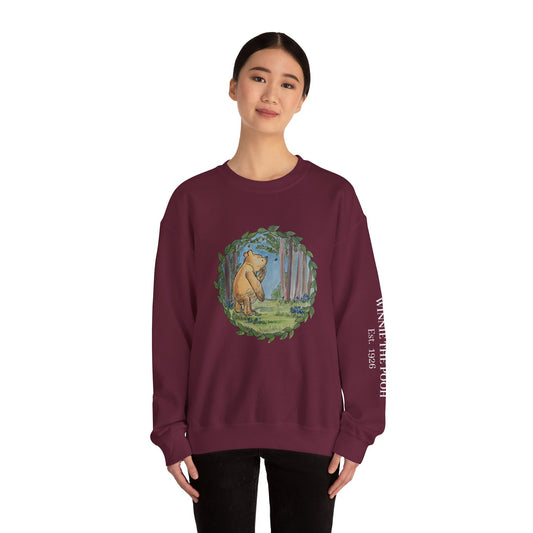 Winnie the Pooh Forest Illustration Sweatshirt | Vintage Storybook Bear Crewneck