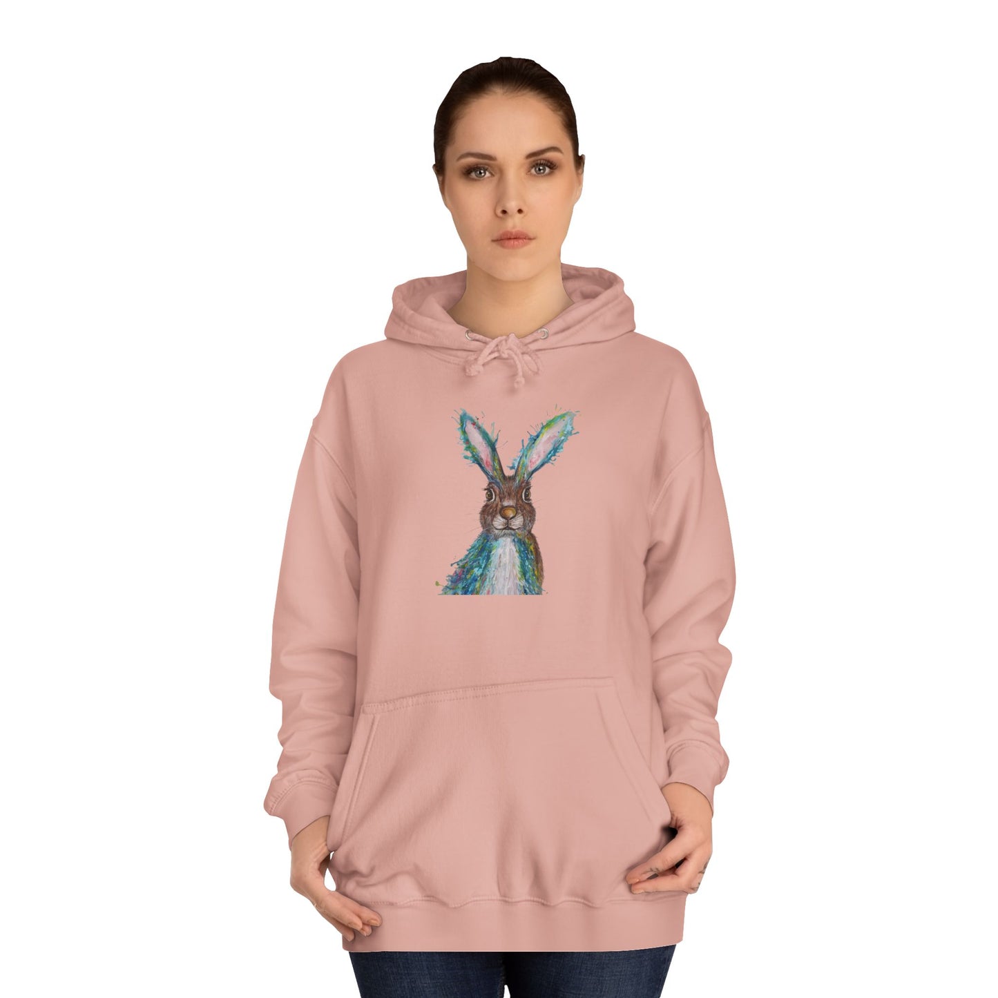 Watercolour Bunny Hoodie | Cute Rabbit Art, Sweatshirt
