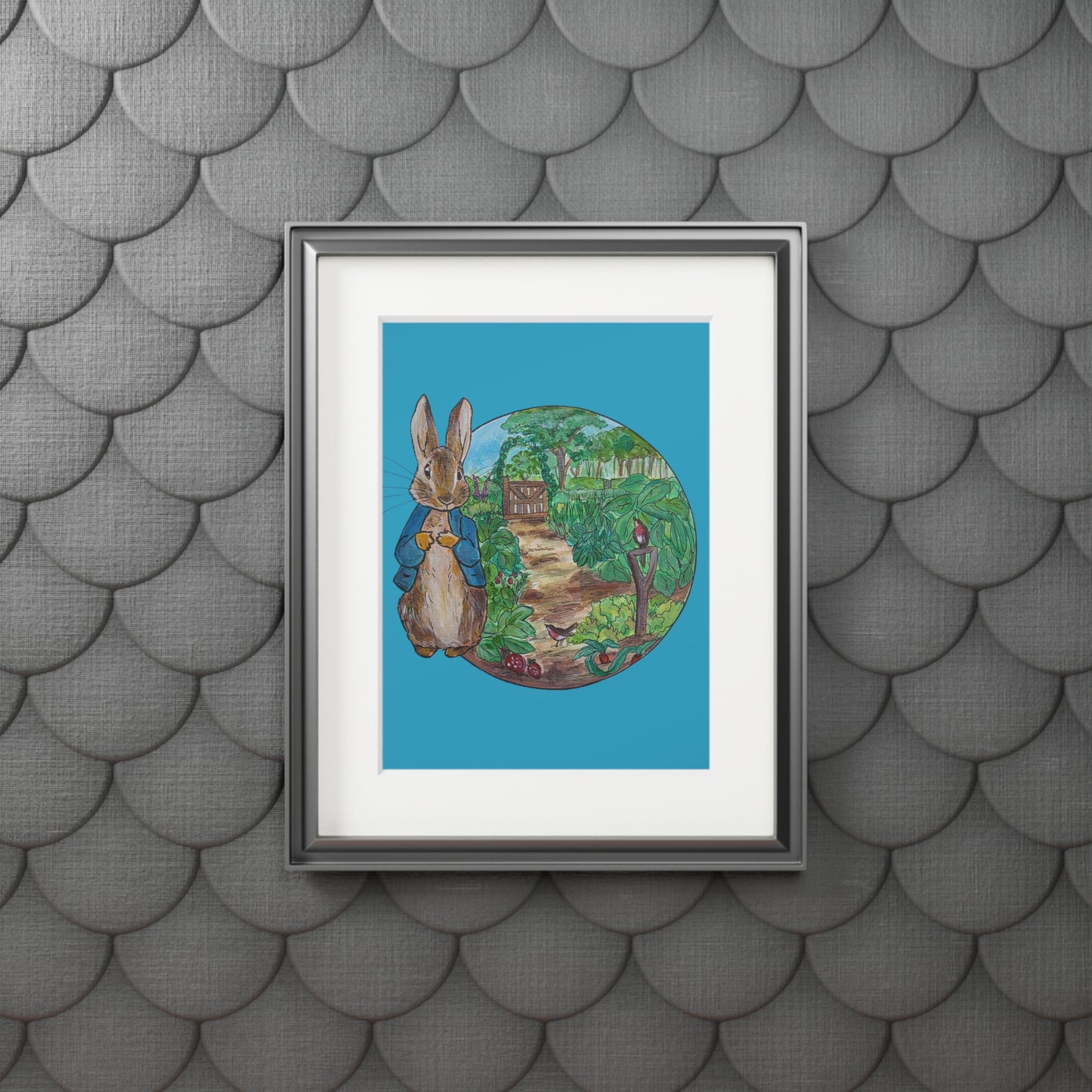 Peter Rabbit Illustration Fine Art Print, Passepartout Paper Frame
