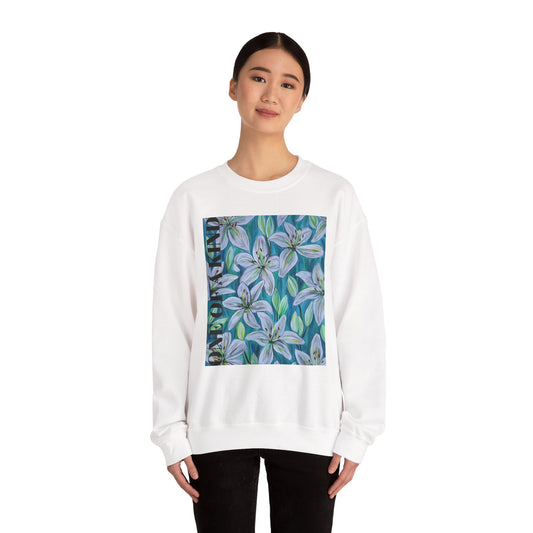 Lily Floral Crewneck Sweatshirt | Hand-Painted Flower Print
