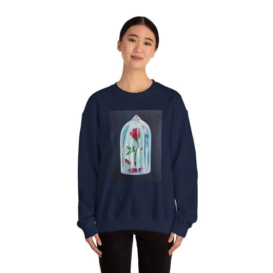 Enchanted Rose in Glass Dome Sweatshirt | Botanical Illustration