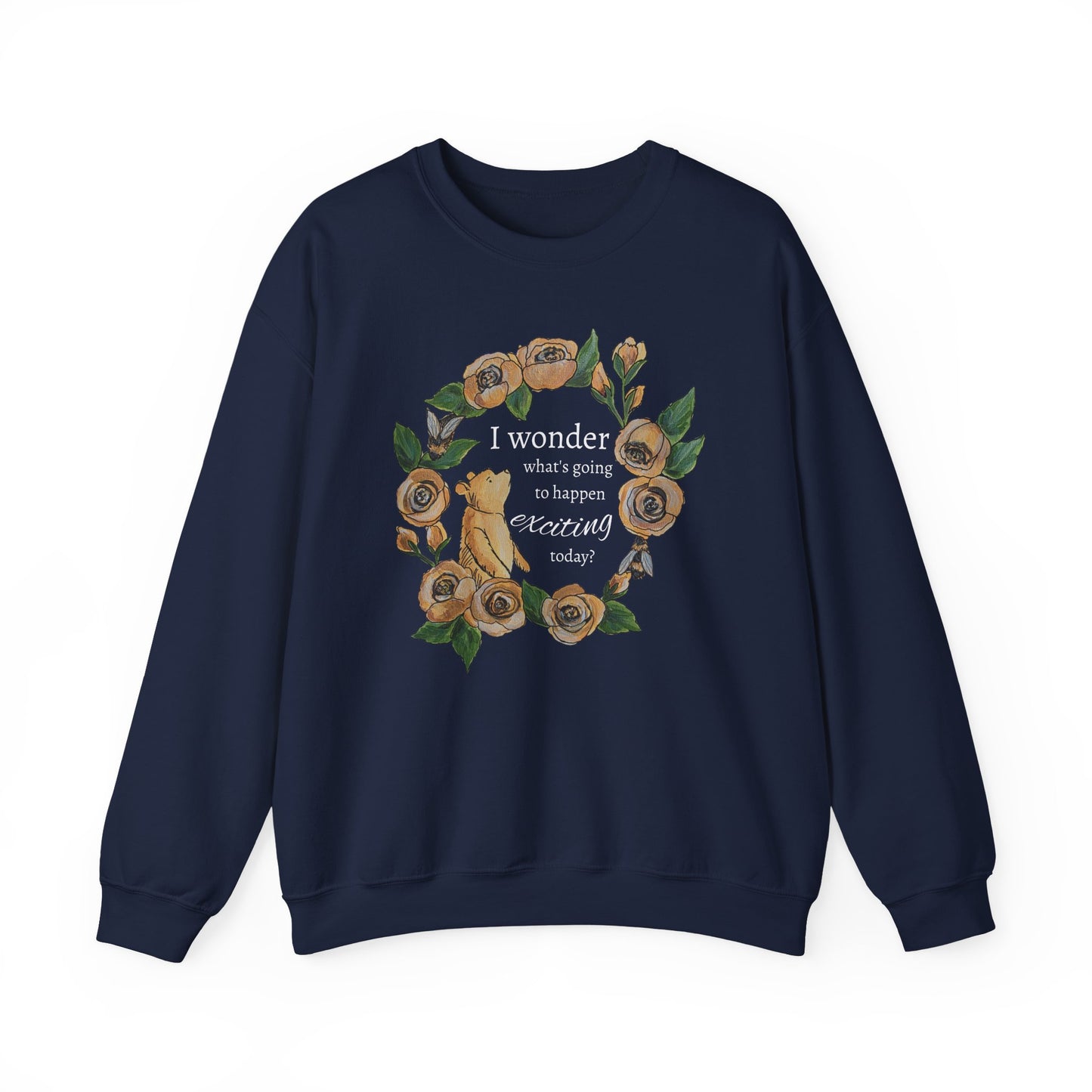 Winnie the Pooh Floral Wreath Sweatshirt, Winnie Quote