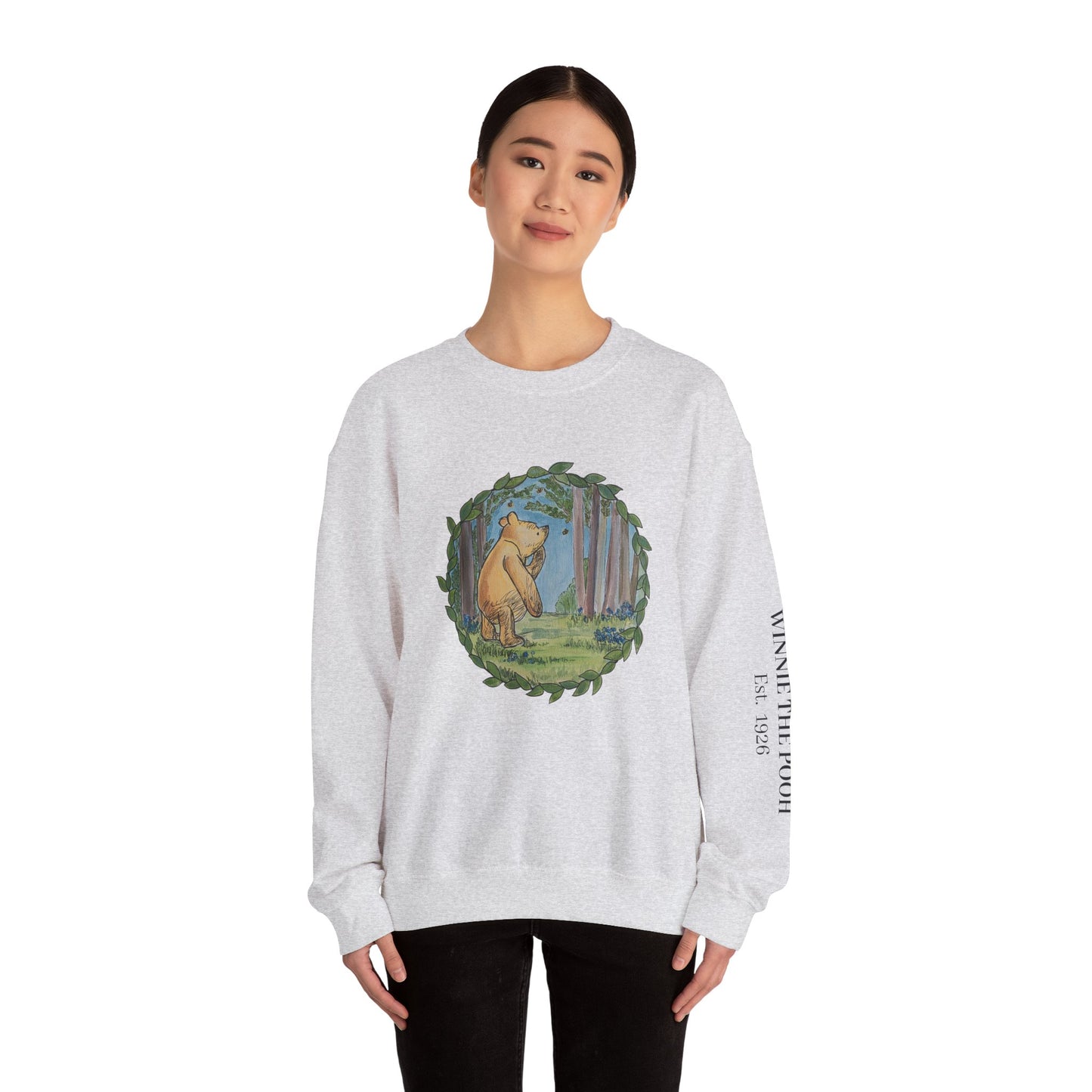 Winnie the Pooh Forest Illustration Sweatshirt | Vintage Storybook Bear Crewneck