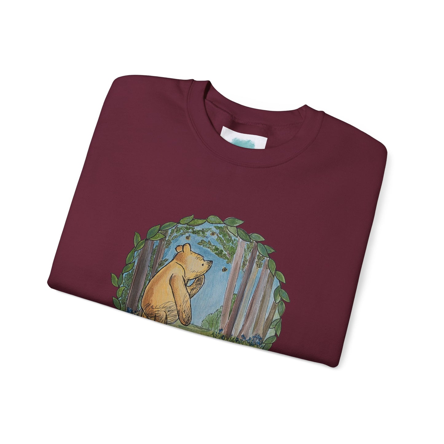 Winnie the Pooh Forest Illustration Sweatshirt | Vintage Storybook Bear Crewneck