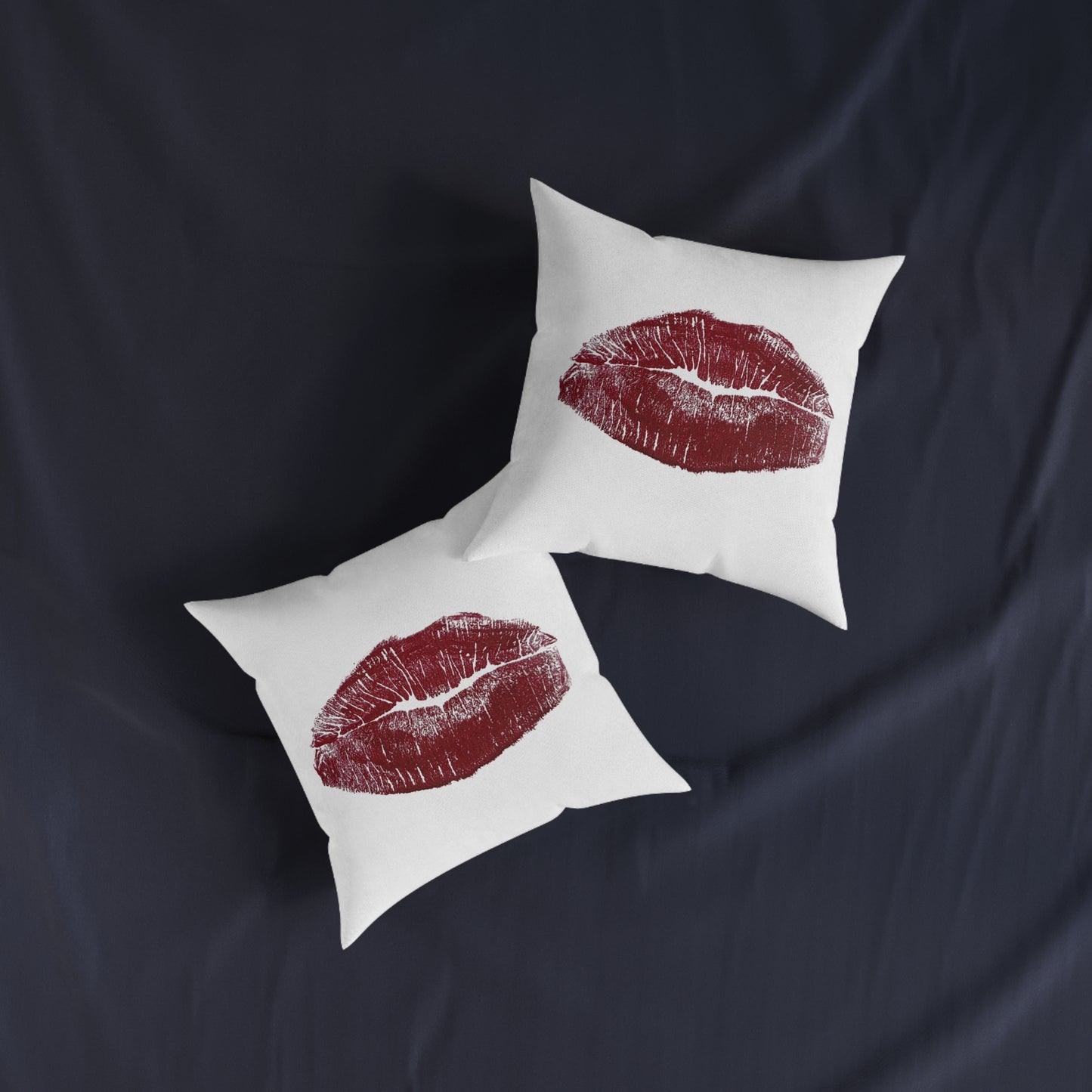Kiss Print Square Pillow | Lipstick Lip Kiss Mark Pillow
