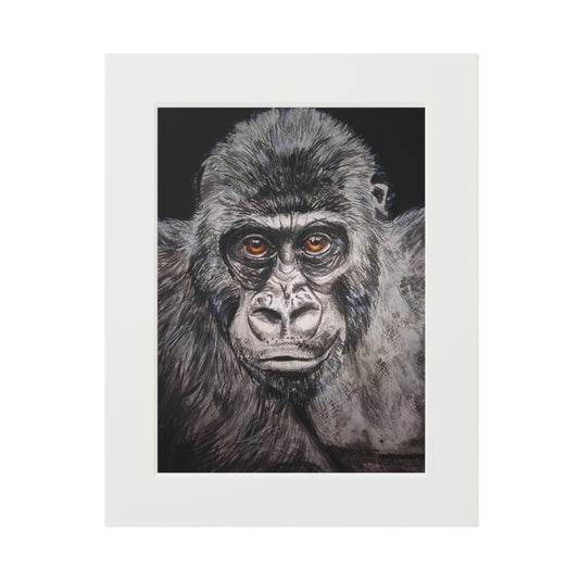 Gorilla Portrait Fine Art Print Passepartout Paper Frame