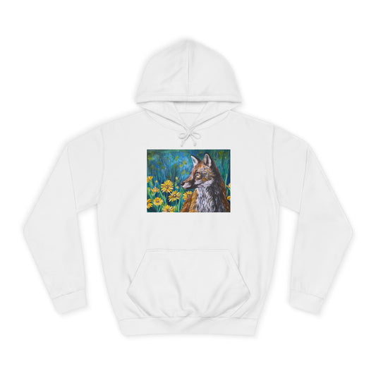 Fox Portrait Hoodie | Sunflowers, Nature Art, Acrylic Painting