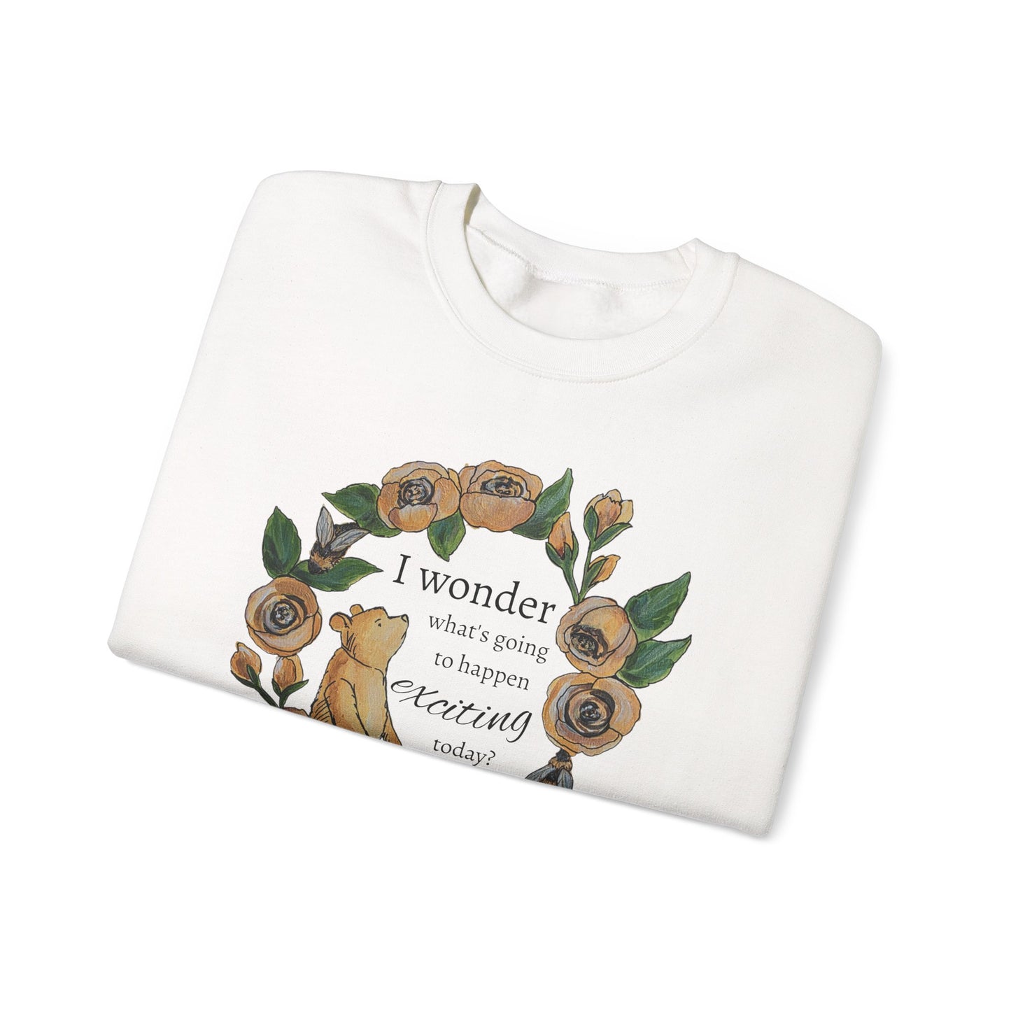 Winnie the Pooh Floral Wreath Sweatshirt, Winnie Quote