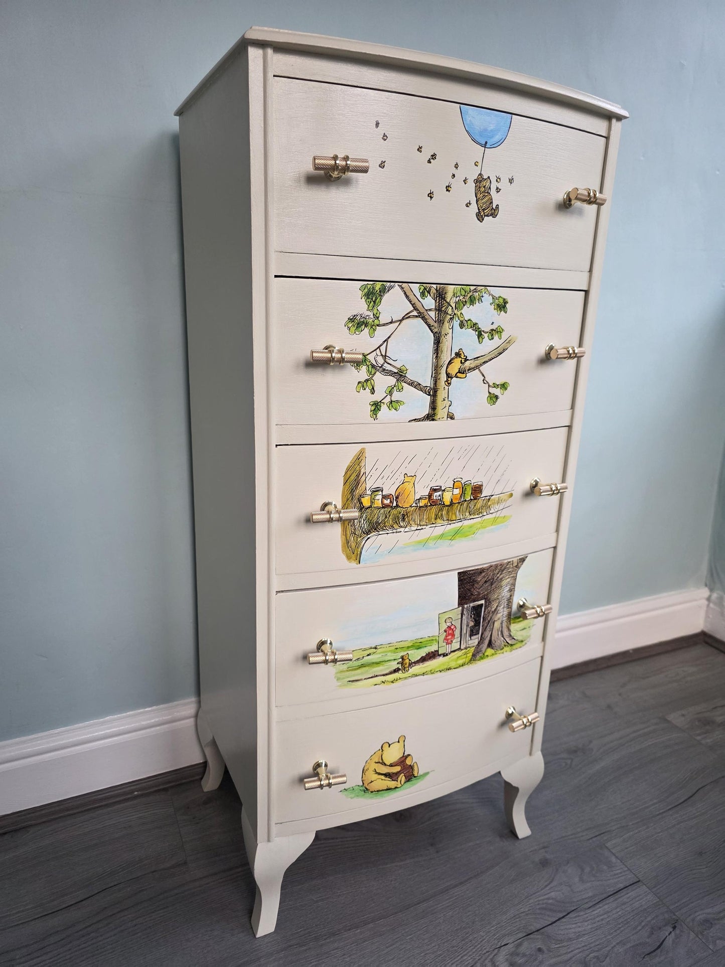 Winnie the Pooh Tall Drawers, Handpainted