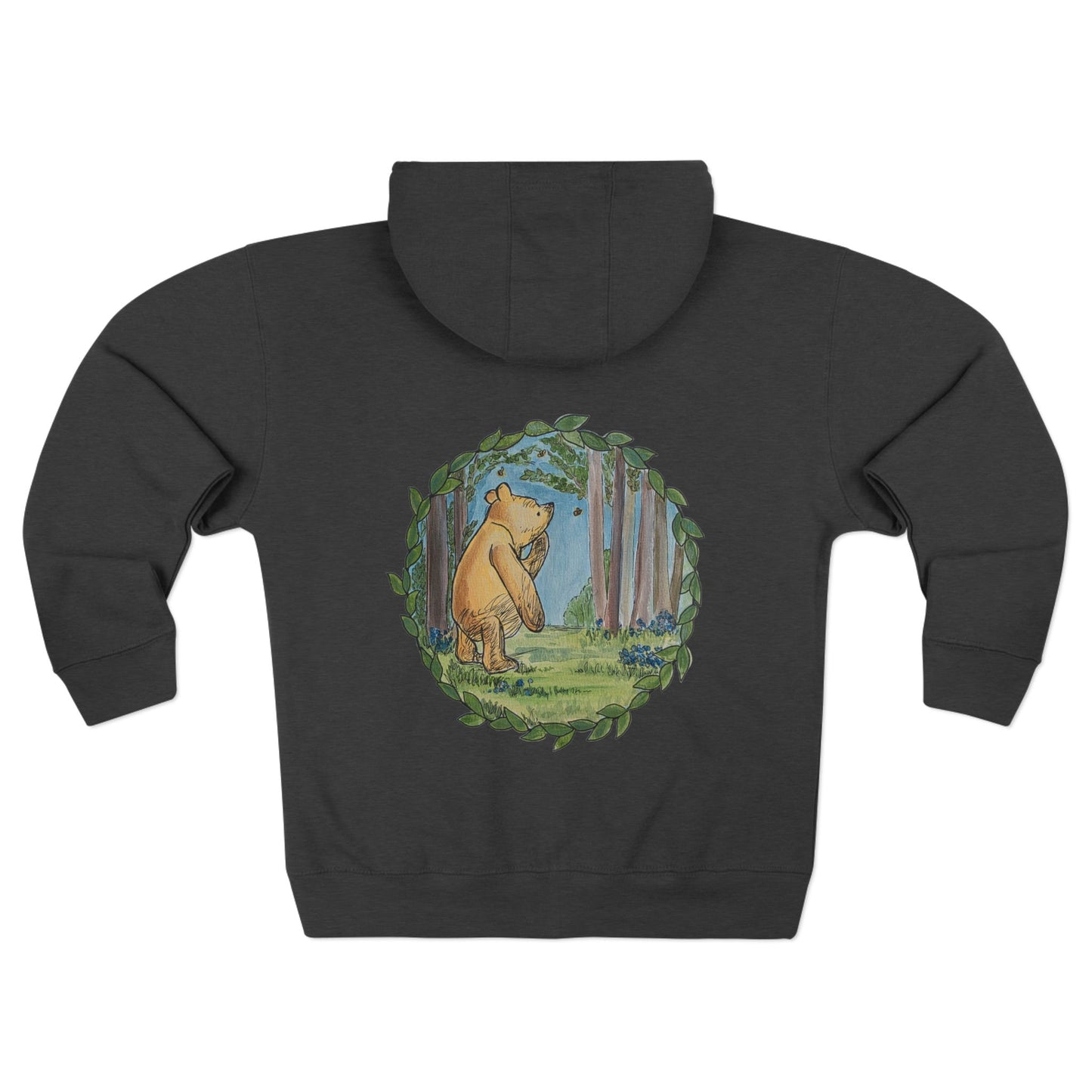Winnie the Pooh Forest Illustration Zip Hoodie | Vintage Storybook Design