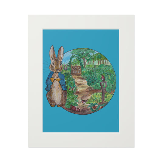Peter Rabbit Illustration Fine Art Print, Passepartout Paper Frame