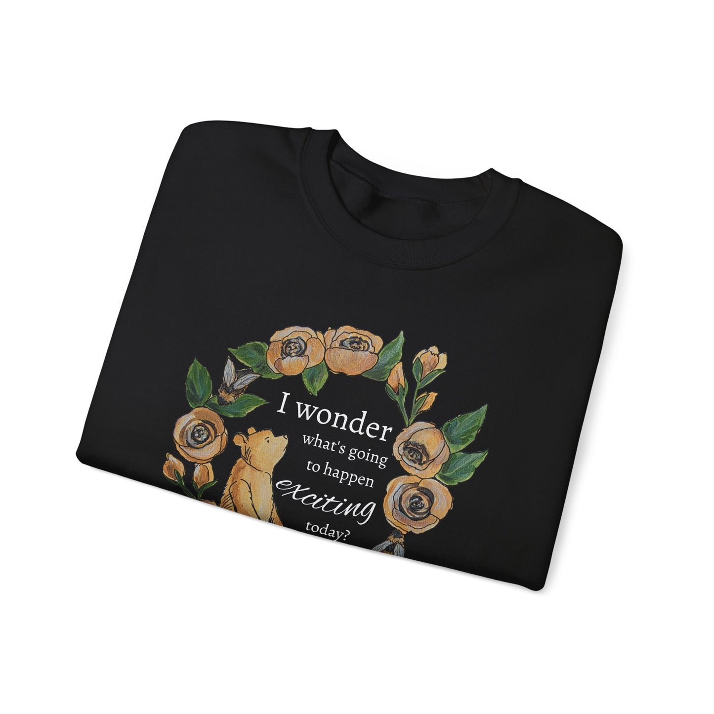 Winnie the Pooh Floral Wreath Sweatshirt, Winnie Quote