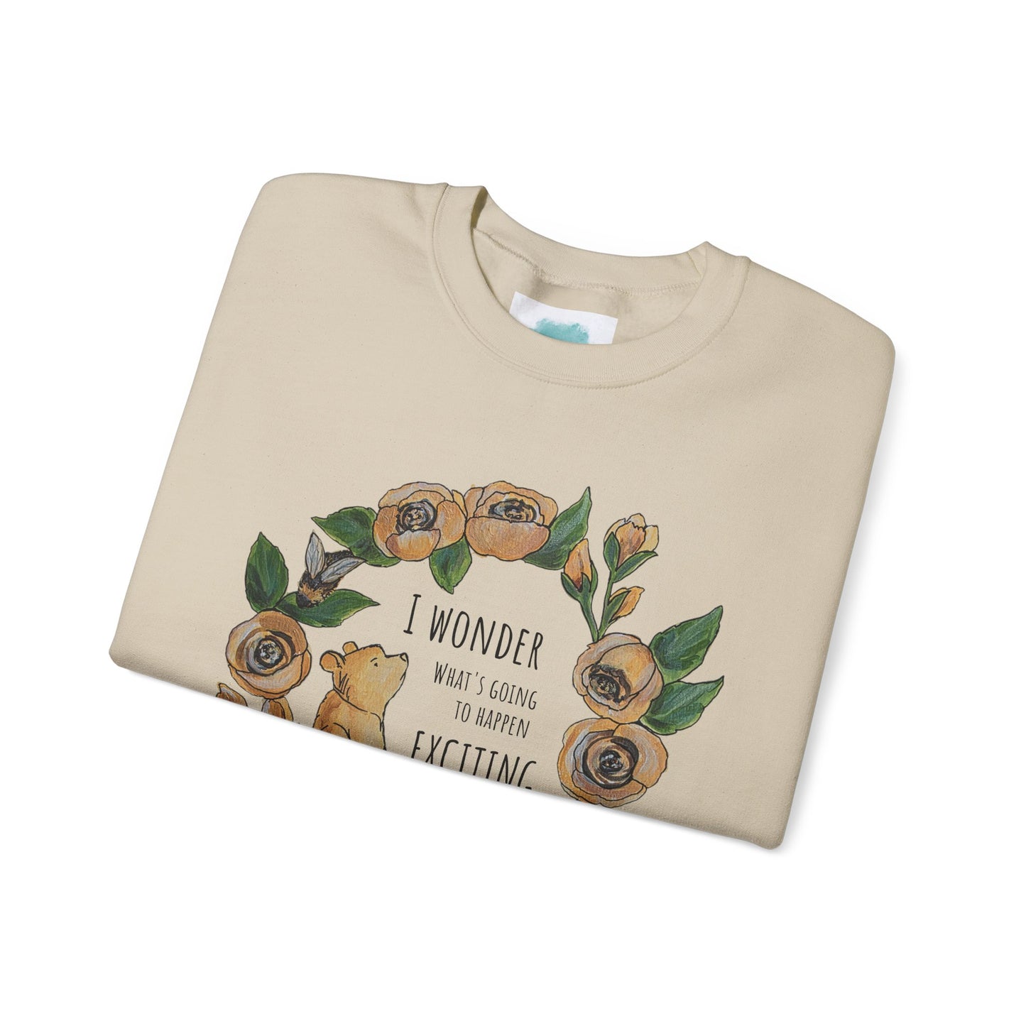 Winnie the Pooh Floral Wreath I Wonder What Exciting Things Today Sweatshirt