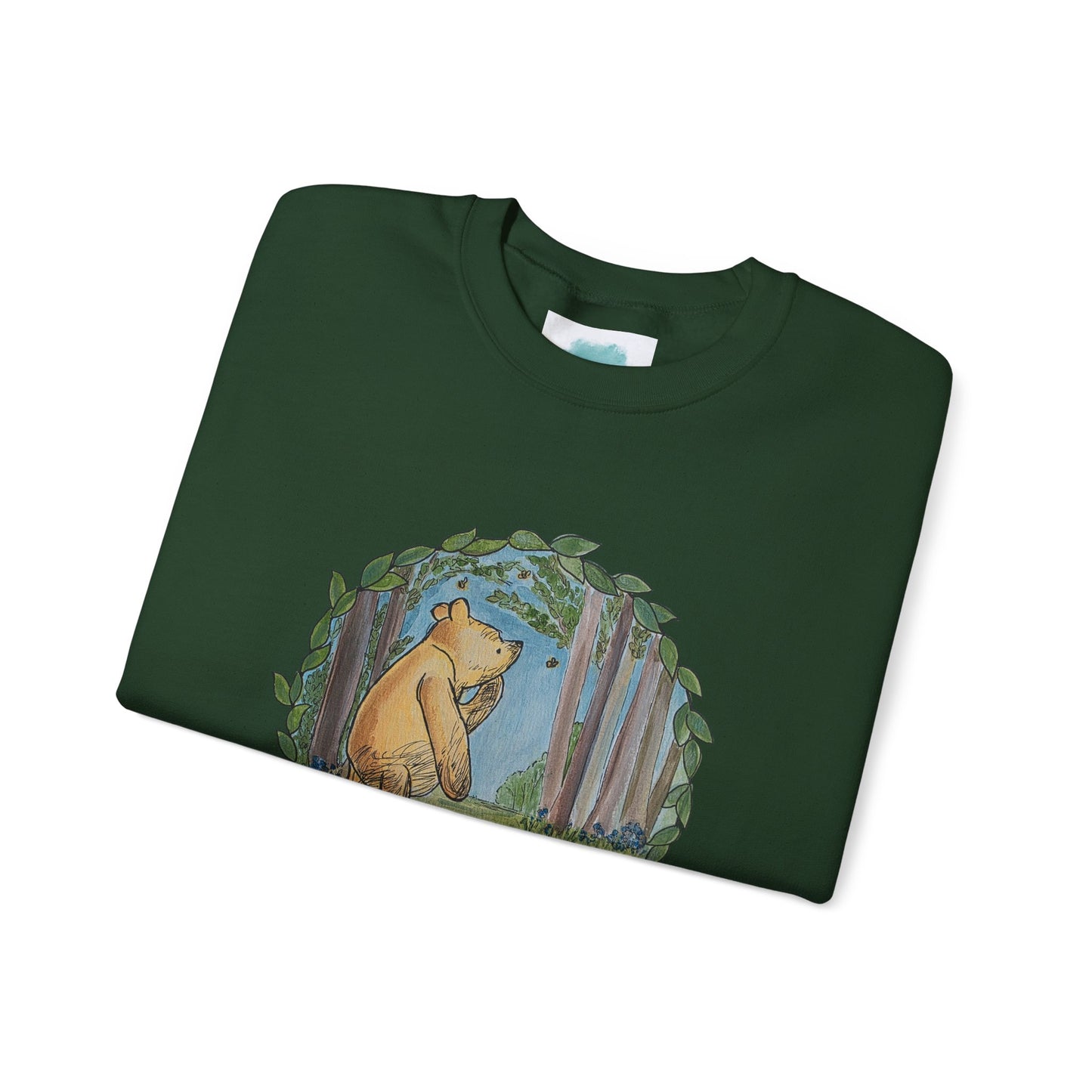 Winnie the Pooh Forest Illustration Sweatshirt | Vintage Storybook Bear Crewneck
