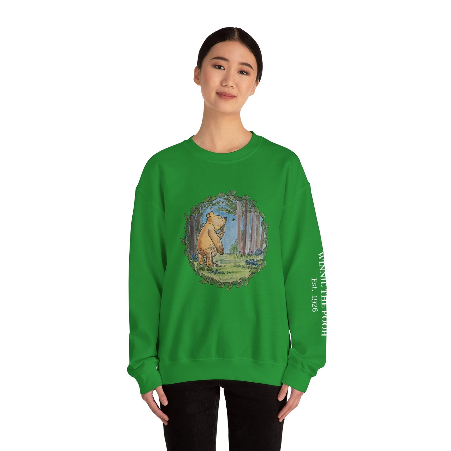 Winnie the Pooh Forest Illustration Sweatshirt | Vintage Storybook Bear Crewneck
