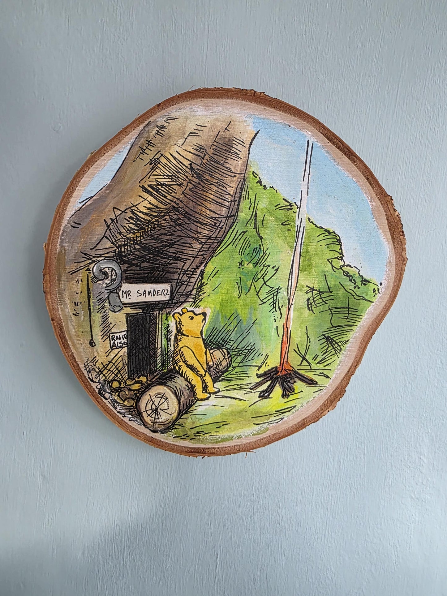 Winnie the Pooh, Thinking Spot Wall Art - Handpainted