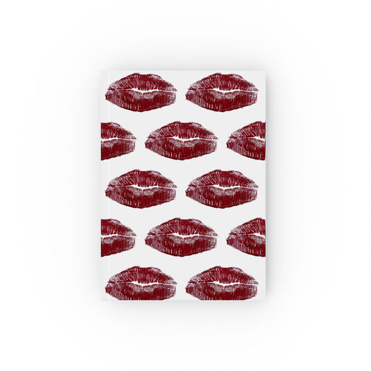 Red Lipstick Kiss Pattern Journal | Hardcover Notebook
