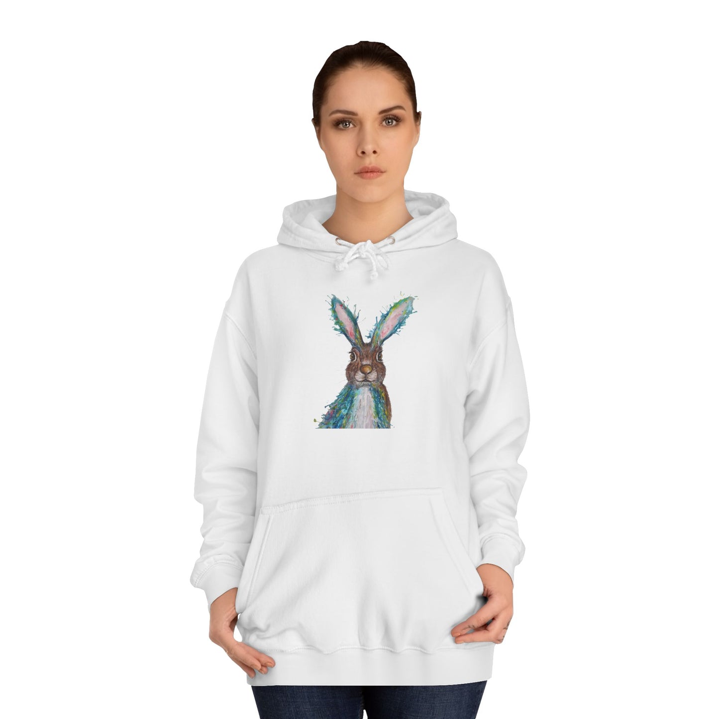 Watercolour Bunny Hoodie | Cute Rabbit Art, Sweatshirt