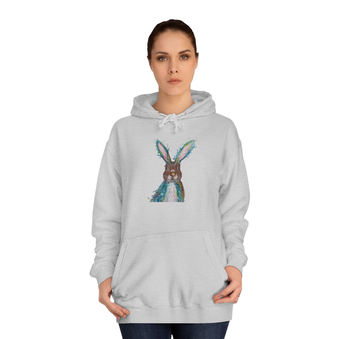 Watercolour Bunny Hoodie | Cute Rabbit Art, Sweatshirt