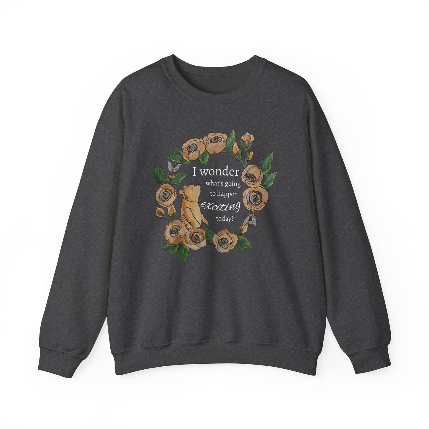 Winnie the Pooh Floral Wreath Sweatshirt, Winnie Quote