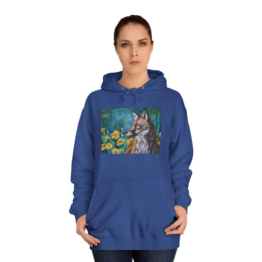 Fox Portrait Hoodie | Sunflowers, Nature Art, Acrylic Painting