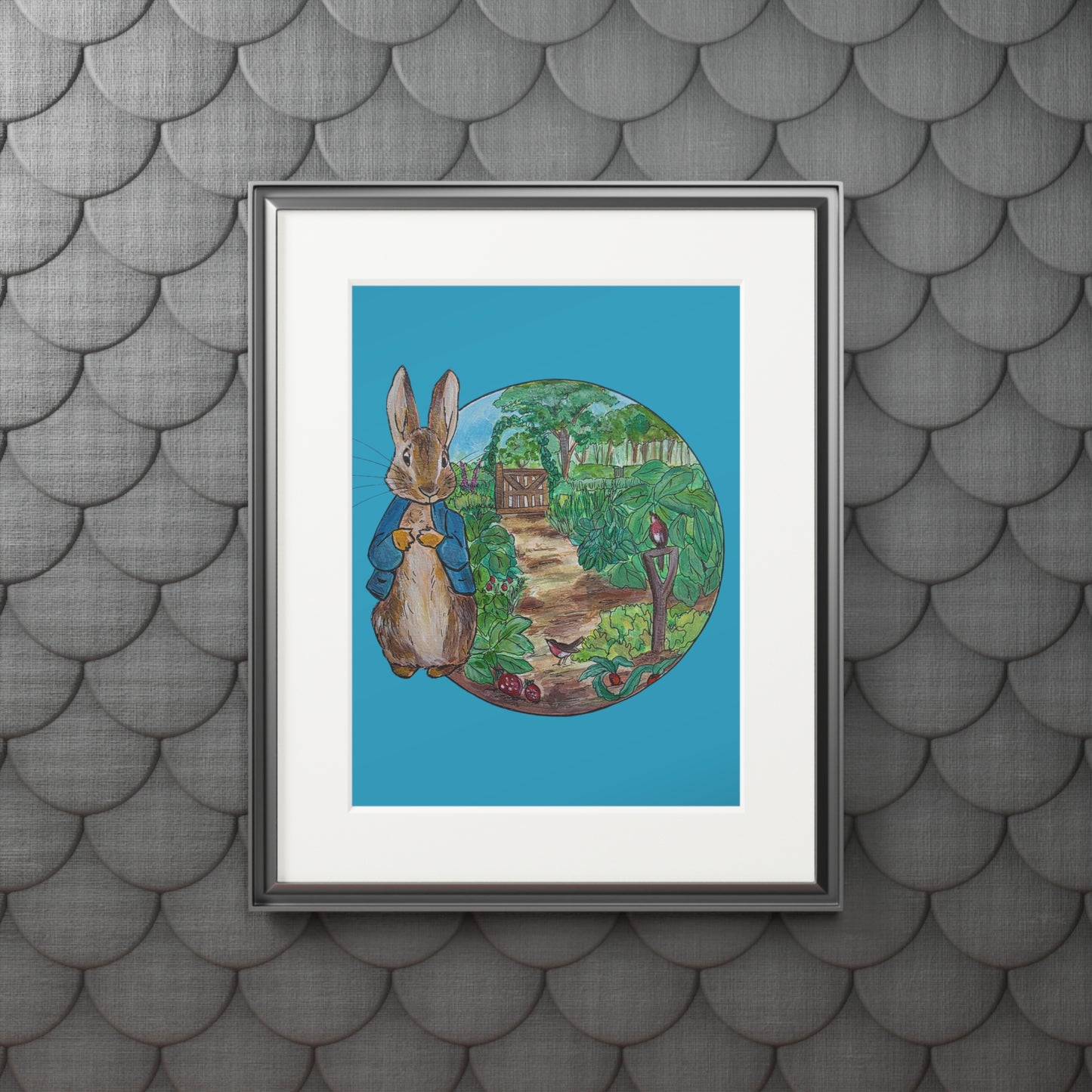 Peter Rabbit Illustration Fine Art Print, Passepartout Paper Frame