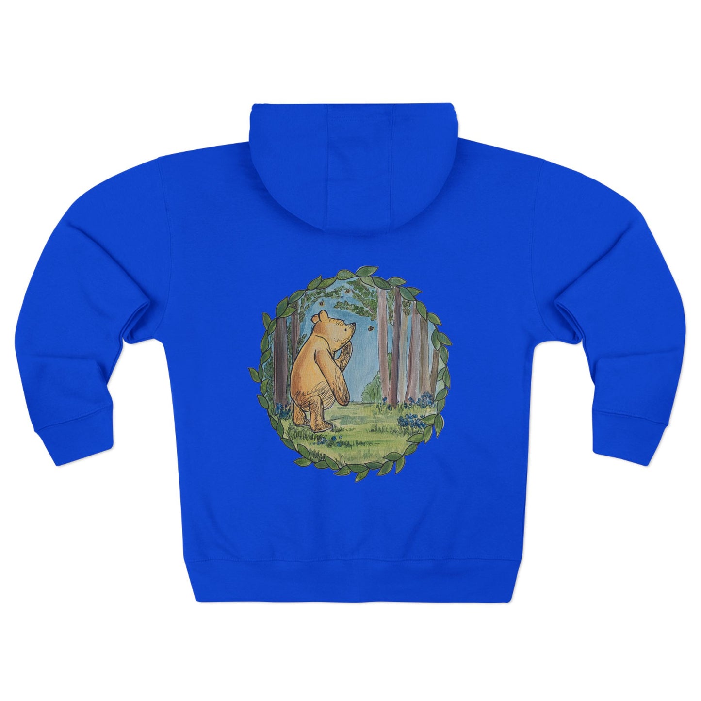 Winnie the Pooh Forest Illustration Zip Hoodie | Vintage Storybook Design