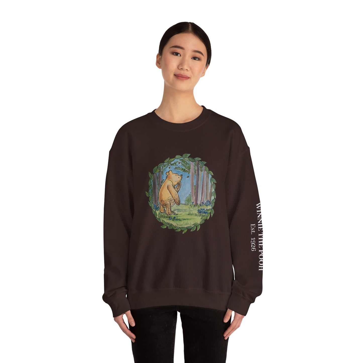 Winnie the Pooh Forest Illustration Sweatshirt | Vintage Storybook Bear Crewneck