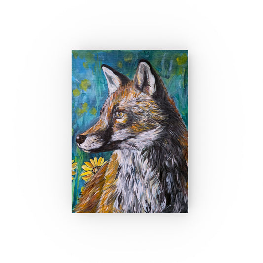 Fox Portrait Hardback Journal | Wildlife Art, Floral Background
