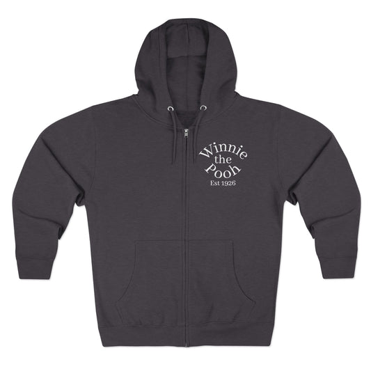 Winnie the Pooh Forest Illustration Zip Hoodie | Vintage Storybook Design