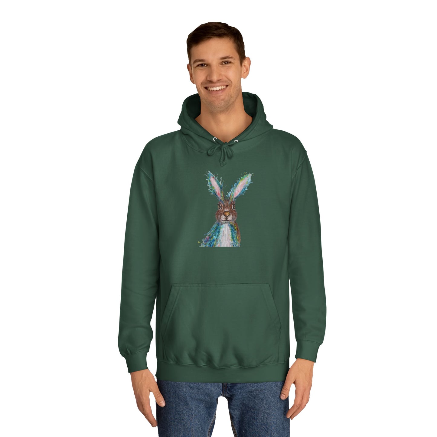 Watercolour Bunny Hoodie | Cute Rabbit Art, Sweatshirt