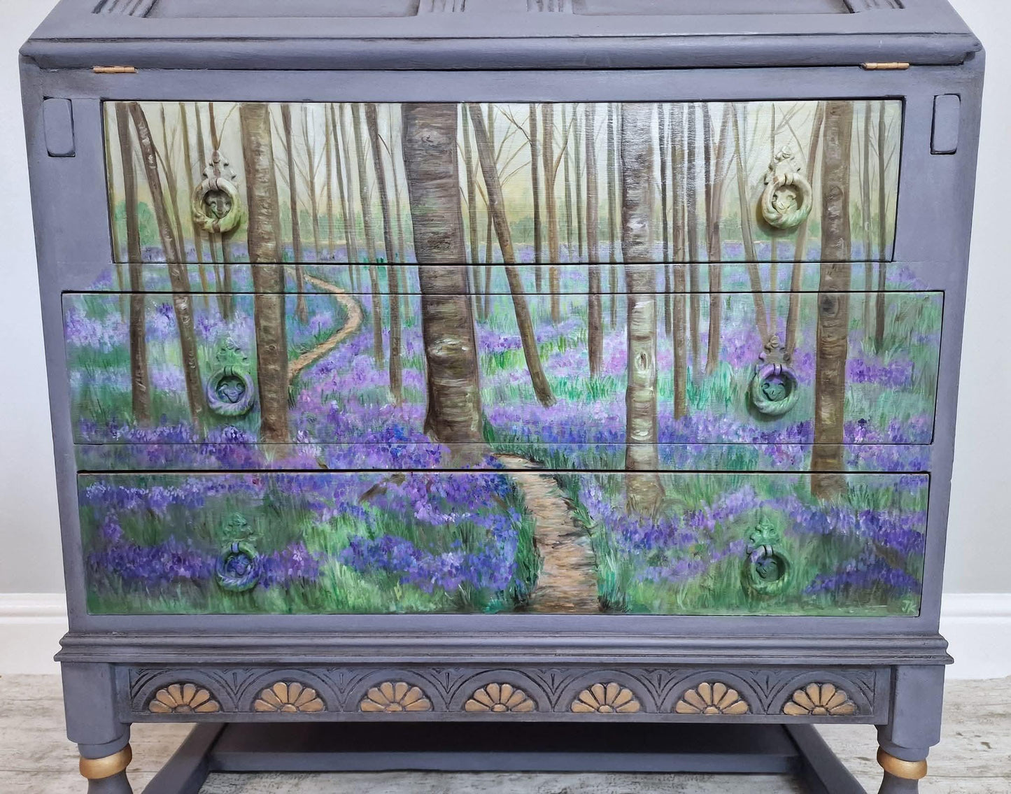 SOLD- Bluebell Woods Bureau , Handpainted
