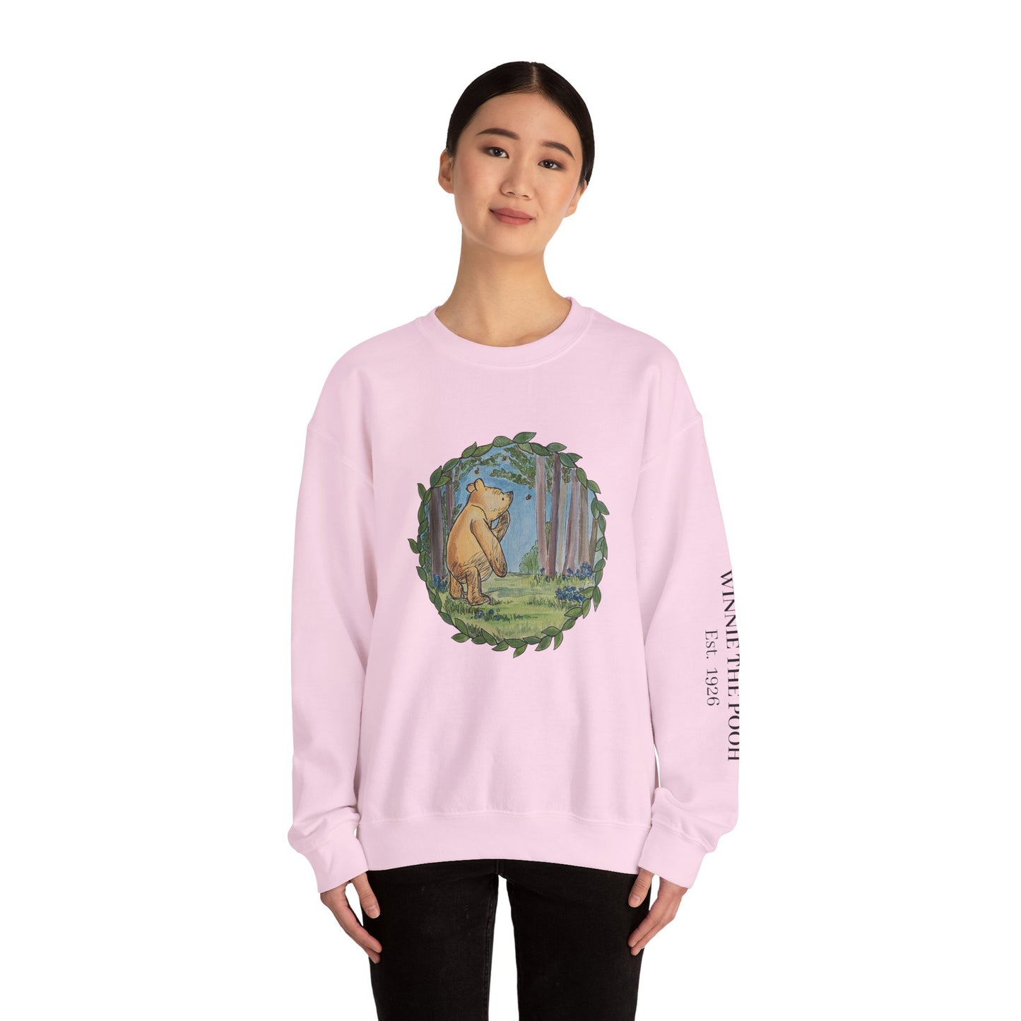 Winnie the Pooh Forest Illustration Sweatshirt | Vintage Storybook Bear Crewneck