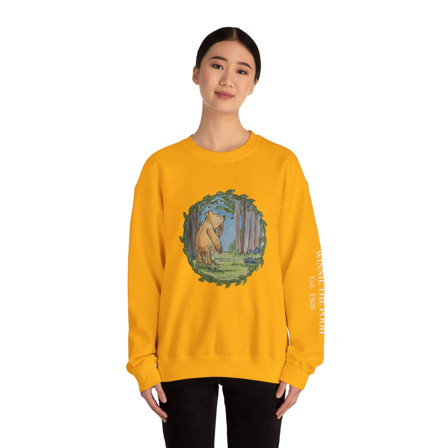 Winnie the Pooh Forest Illustration Sweatshirt | Vintage Storybook Bear Crewneck