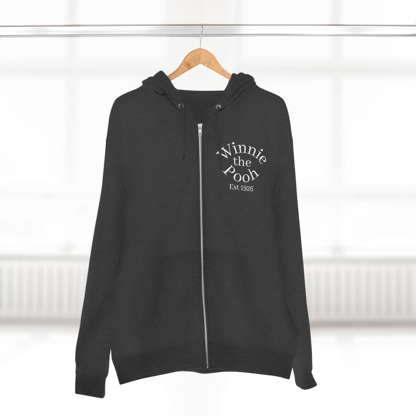Winnie the Pooh Forest Illustration Zip Hoodie | Vintage Storybook Design
