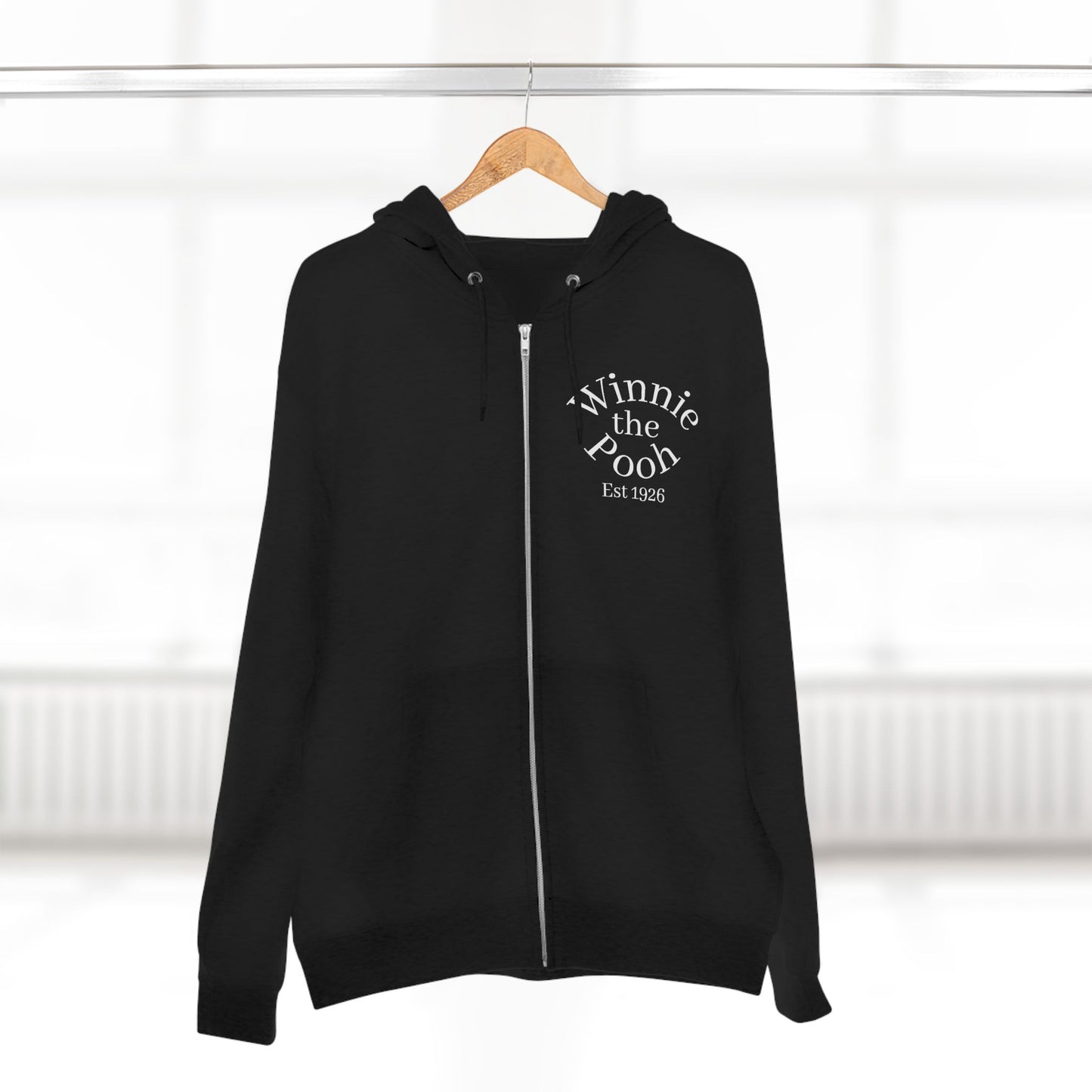 Winnie the Pooh Forest Illustration Zip Hoodie | Vintage Storybook Design