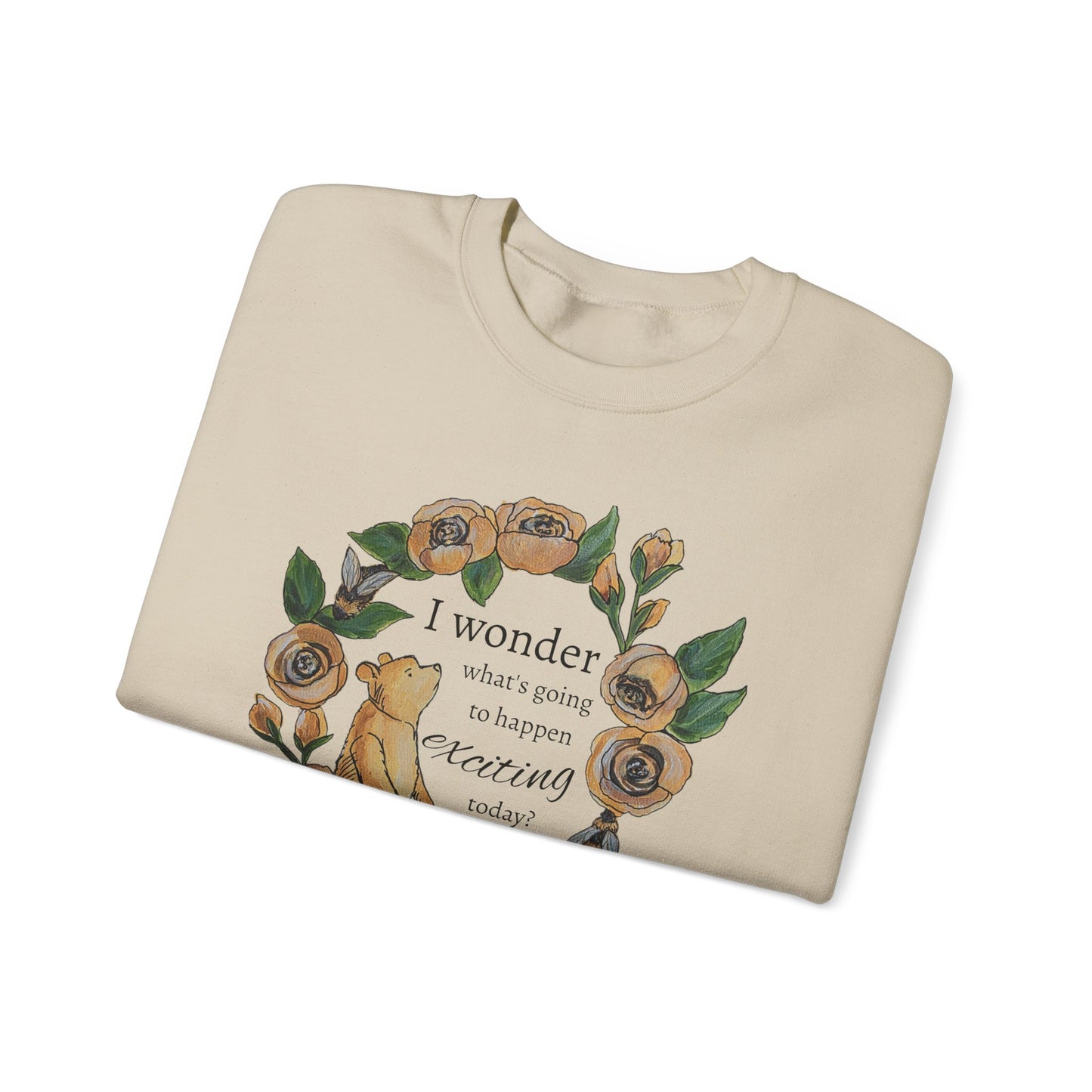 Winnie the Pooh Floral Wreath Sweatshirt, Winnie Quote
