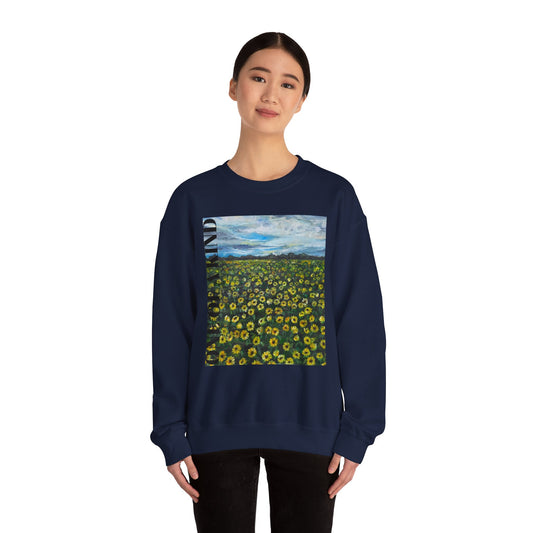Sunflower Field painting Sweatshirt | Landscape art floral crewneck