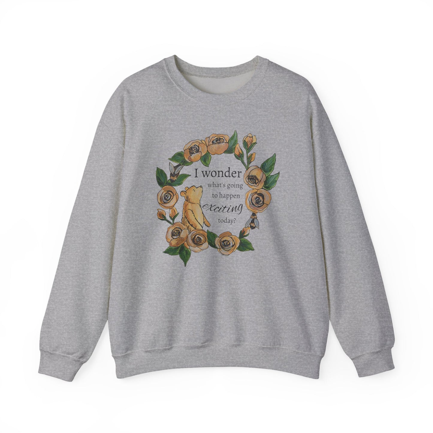 Winnie the Pooh Floral Wreath Sweatshirt, Winnie Quote
