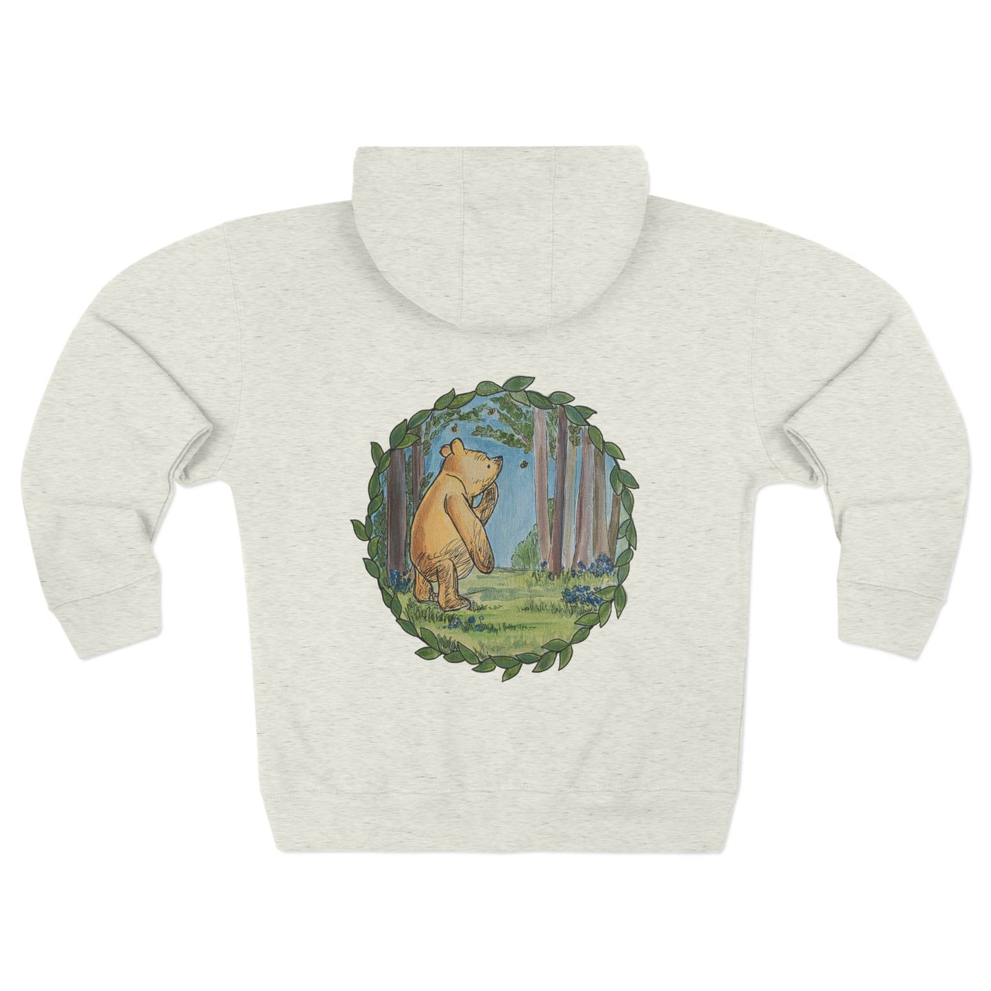 Winnie the Pooh Forest Illustration Zip Hoodie | Vintage Storybook Design