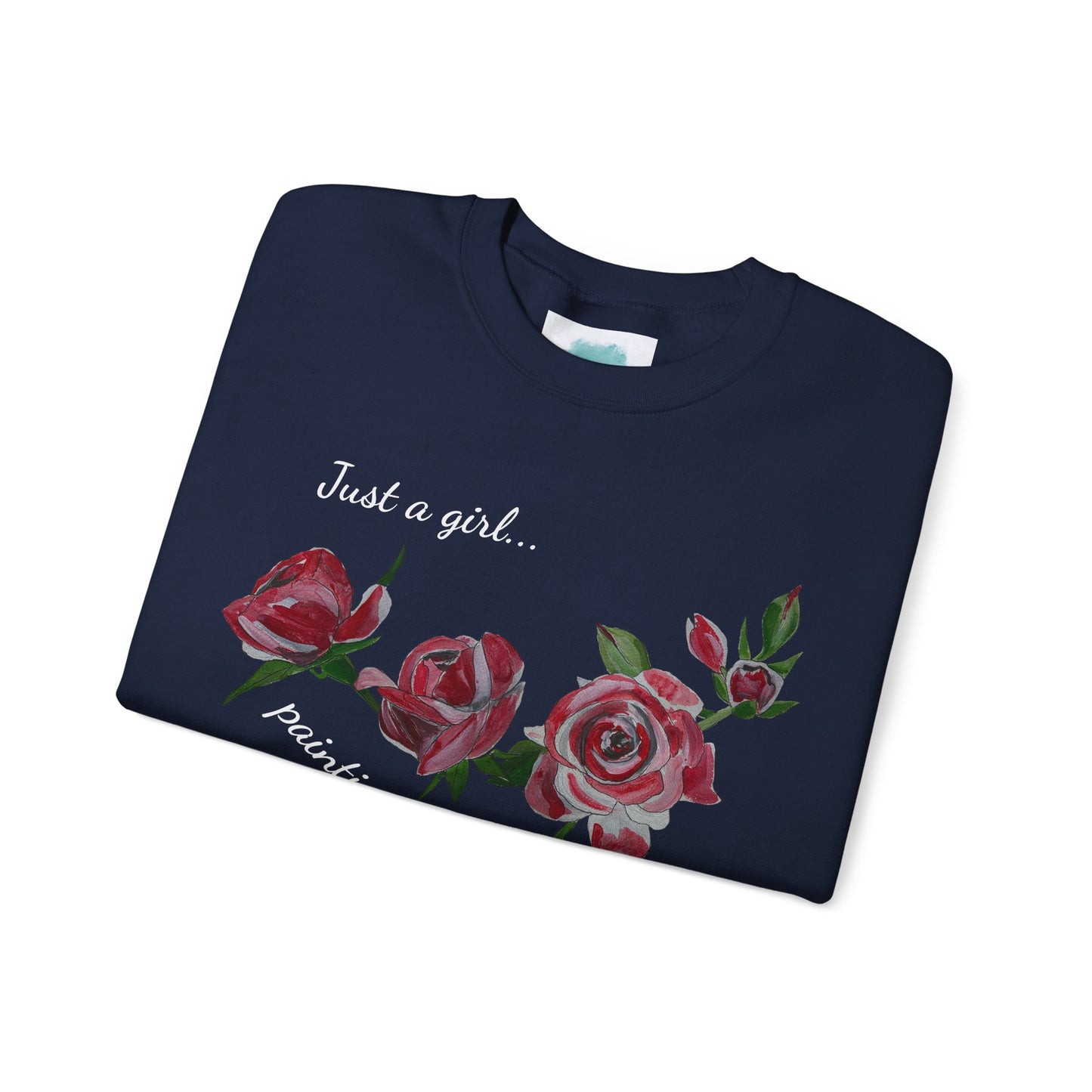 Just a Girl Painting Her Roses Red sweatshirt | Floral Rose Crewneck - Alice in Wonderland