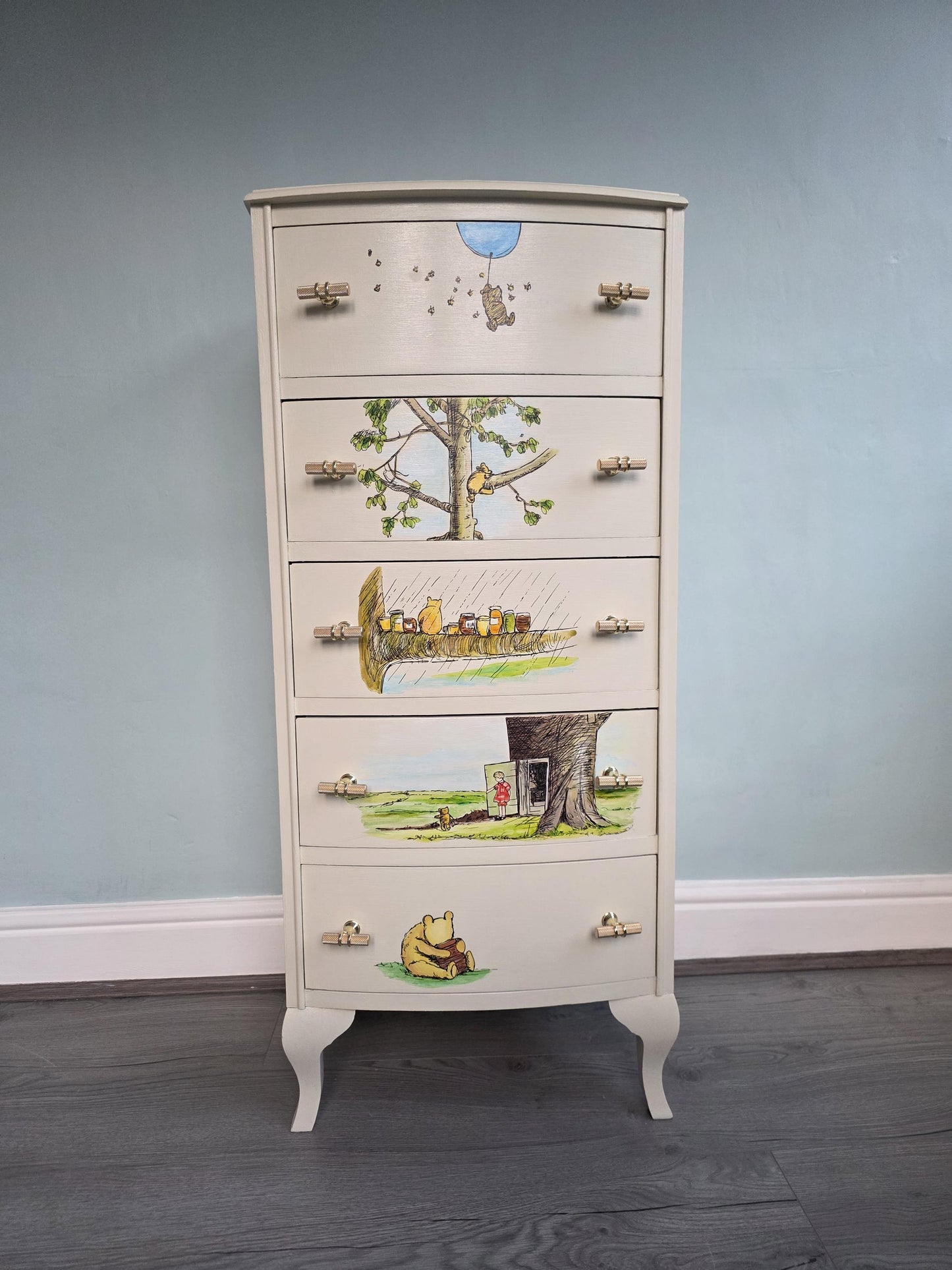 Winnie the Pooh Tall Drawers, Handpainted