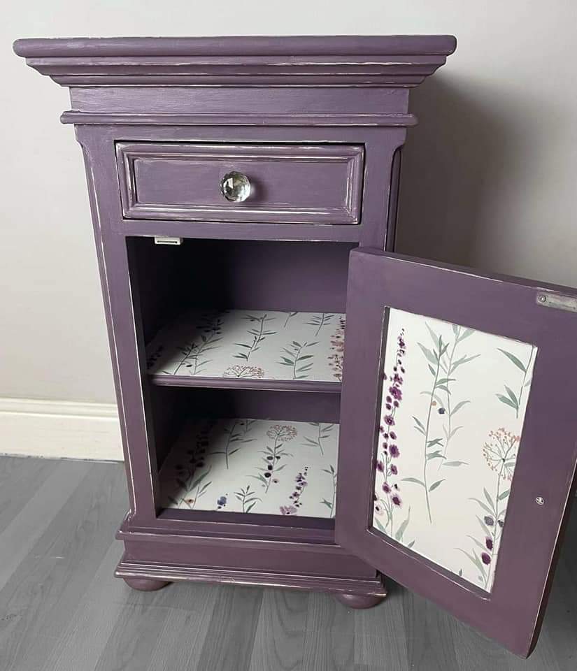 SOLD - Lavender Bloom, Hand Painted Cabinet