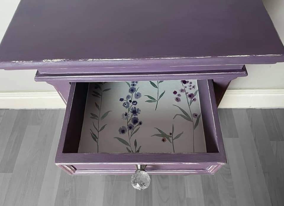 SOLD - Lavender Bloom, Hand Painted Cabinet