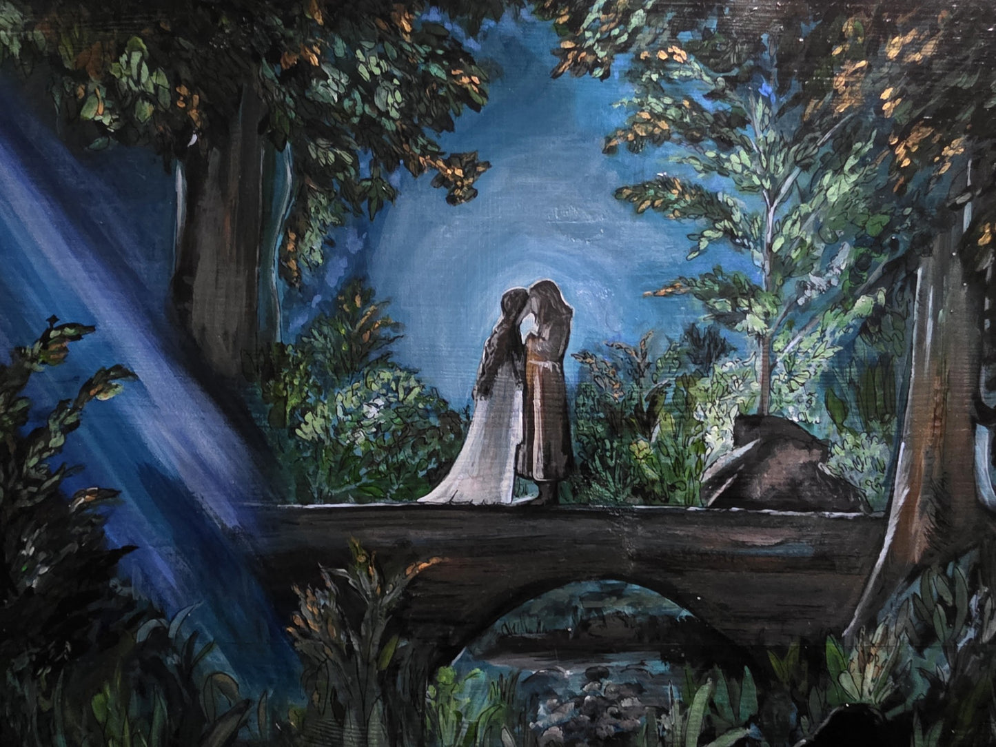 SOLD -Lord of the Rings, Aragorn & Awen, Love Hand painted Wall Art