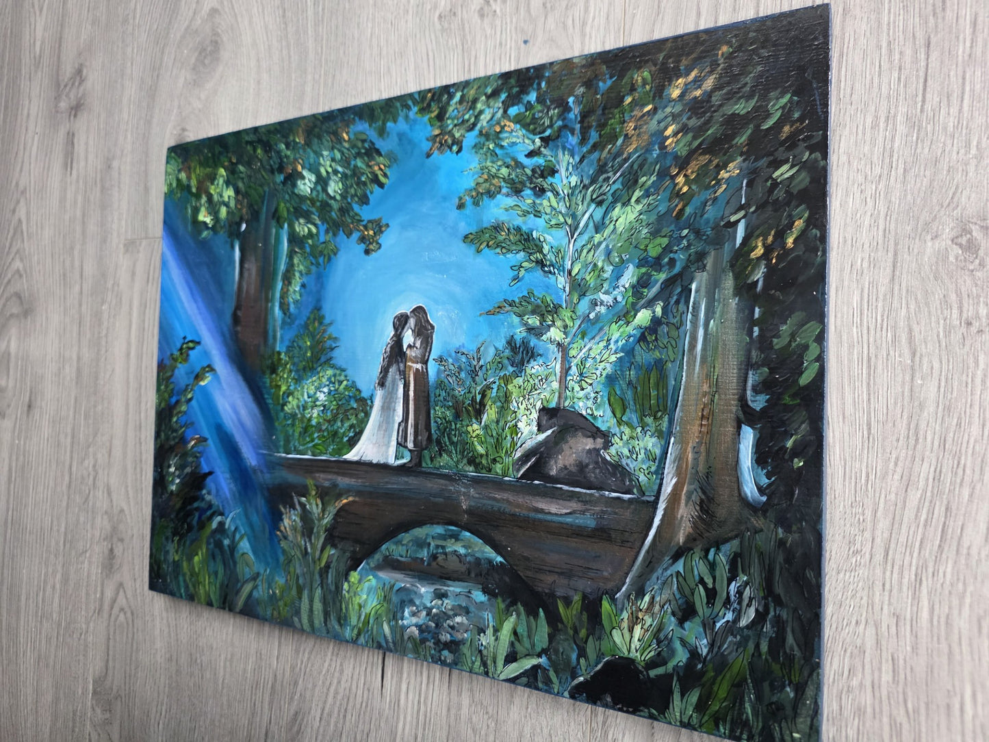 SOLD -Lord of the Rings, Aragorn & Awen, Love Hand painted Wall Art