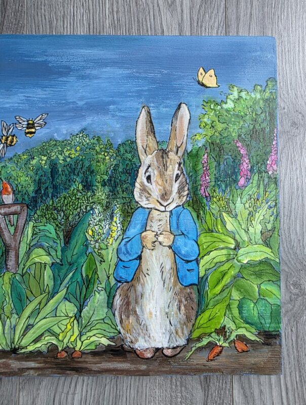 Peter Rabbit Garden, Hand painted Wall art
