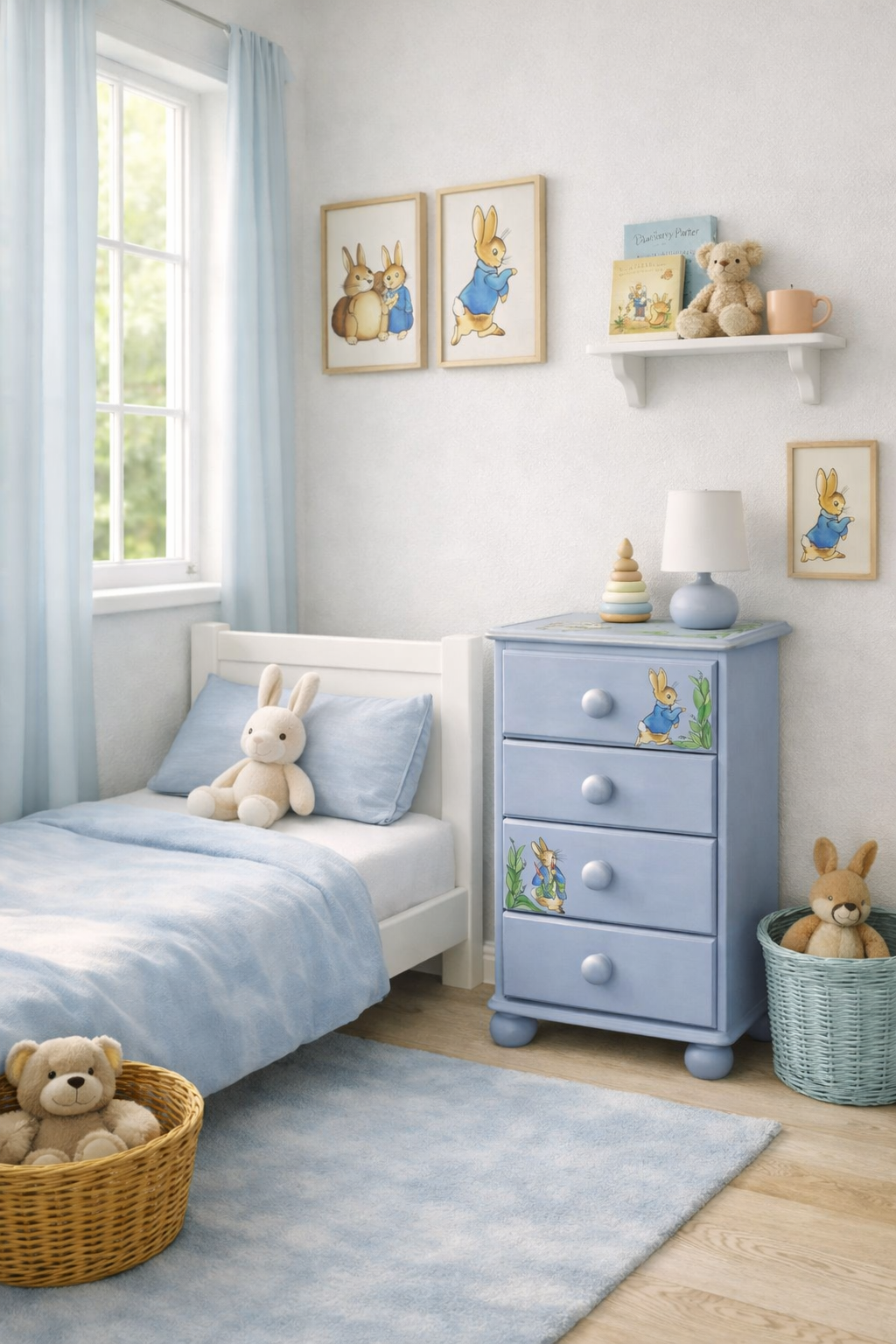 SOLD Peter Rabbit - Bedside Drawers, Hand Painted